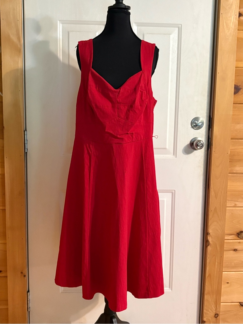 Torrid Red Sweetheart Fit & Flare Dress Size 20 NWT Retro Pinup Missing Belt